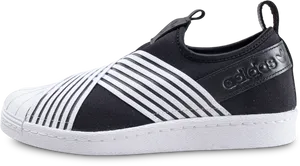 Adidas Blackand White Slip On Sneaker PNG Image