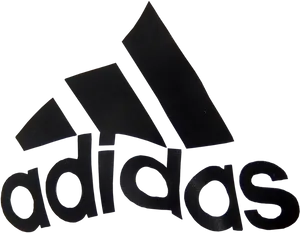 Adidas Logo Blackon Teal Background PNG Image