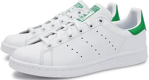 Adidas White Green Stan Smith Sneakers PNG Image