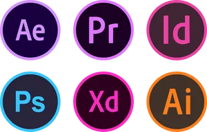 Adobe Creative Cloud Apps Icons PNG Image