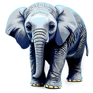 Adorable Baby Elephant Graphic Png Pmt PNG Image