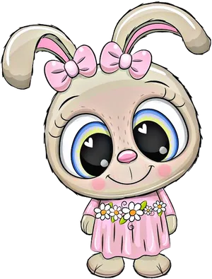 Adorable Cartoon Bunny Character PNG Image