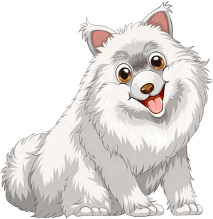 Adorable Cartoon Samoyed Dog PNG Image