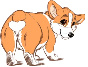 Adorable Corgi Cartoon PNG Image