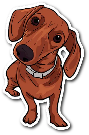 Adorable Dachshund Cartoon Illustration PNG Image