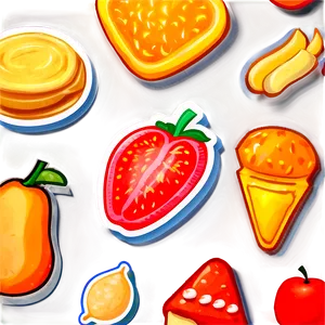 Adorable Food Stickers Png 06252024 PNG Image