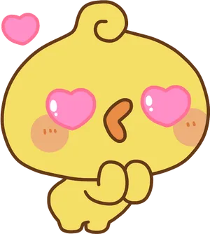 Adorable Heart Eyed Creature PNG Image