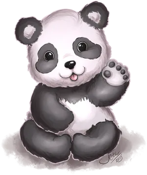 Adorable Panda Illustration PNG Image