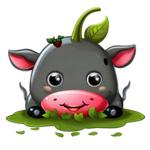 Adorable Strawberry Cow Clipart Png Vyc PNG Image