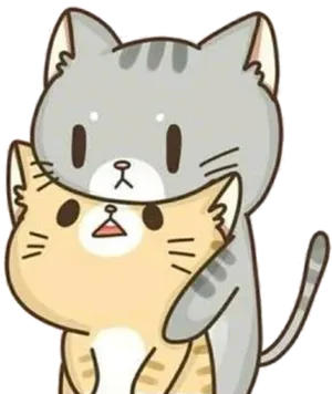 Adorable_ Striped_ Kawaii_ Cat.png PNG Image