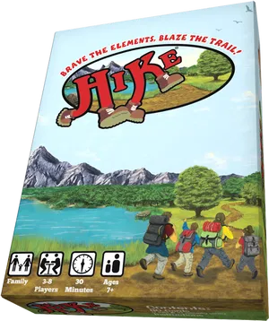 Adventure Board Game Hike Cover Art PNG Image