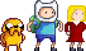 Adventure Time_ Trio_ Pixel Art PNG Image