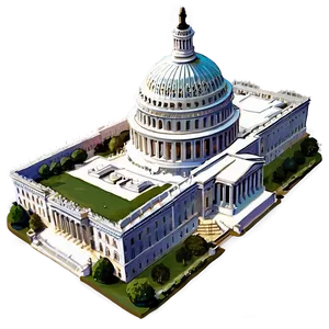 Aerial View Of Us Capitol Png Bmn3 PNG Image