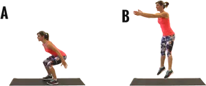 Aerobic Exercise Jump Squat Sequence PNG Image