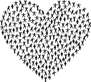Aerobic Heart Silhouette Pattern PNG