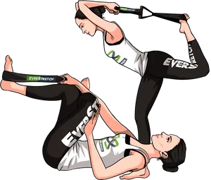 Aerobic_ Stretching_ Exercise_with_ Resistance_ Band PNG Image