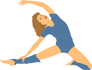 Aerobic_ Stretching_ Pose_ Vector PNG Image