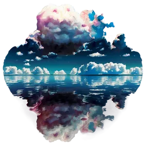 Aesthetic Cloud Reflections Art Png Xuf PNG Image