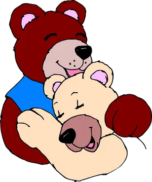 Affectionate Bear Hug PNG Image