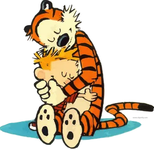 Affectionate_ Cartoon_ Hug PNG Image