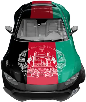 Afghanistan Flag Wrapped Car PNG Image