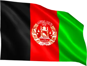 Afghanistan National Flag Waving PNG Image