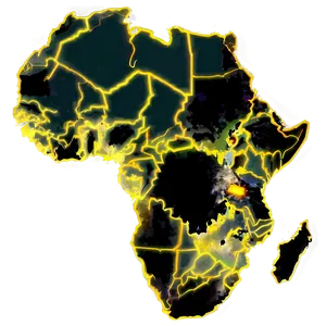 Africa Map Night Lights Png Dff28 PNG Image