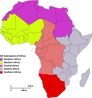 Africa U N Subregions Map PNG Image