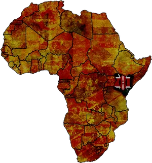 African Continent Textured Map PNG Image