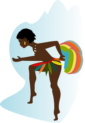 African Dancer Silhouette PNG Image