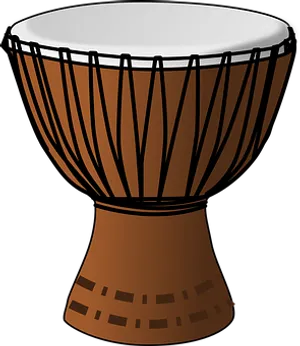 African Djembe Drum Illustration PNG Image