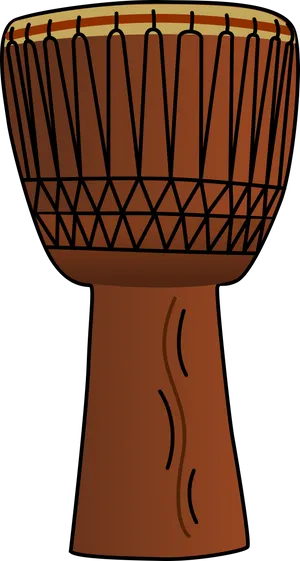 African Djembe Drum Illustration PNG Image