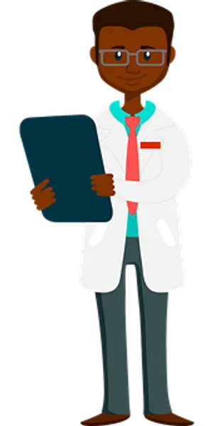 African Doctor Cartoon Character PNG Image