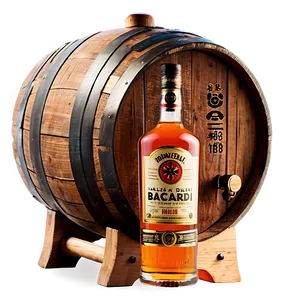 Aged Bacardi Rum Barrel Png Mqk PNG Image