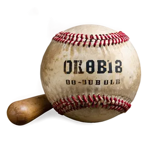 Aged Baseball Graphic Png 06282024 PNG Image