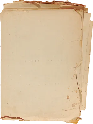 Aged Paper Stack Texture PNG Image