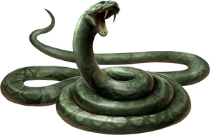 Aggressive Cobra Pose PNG Image