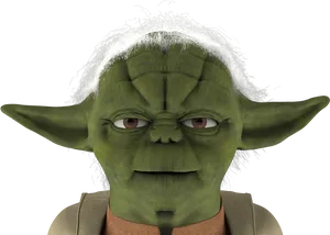 Aging Yoda Portrait PNG Image