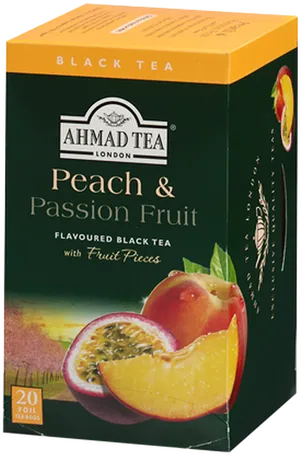 Ahmad Tea Peach Passion Fruit Flavored Black Tea PNG Image