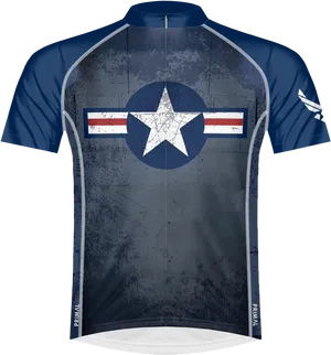 Air Force Inspired Cycling Jersey Design PNG Image