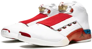 Air Jordan White Red Sneakers PNG Image