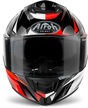 Airoh Motorcycle Helmet Red Black Design PNG Image