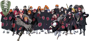 Akatsuki Group Pose Naruto Anime PNG Image