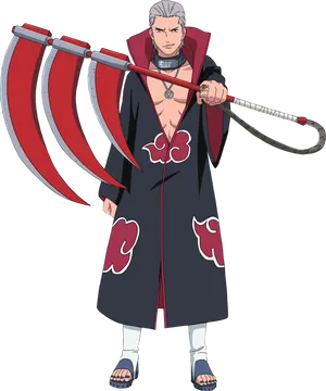 Akatsuki Member With Scythe PNG Image