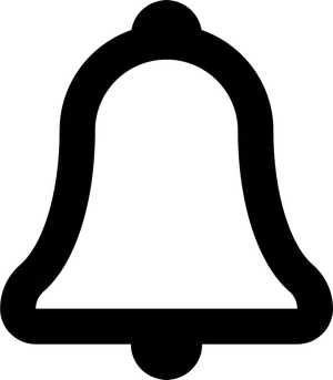 Alarm Bell Icon Black Silhouette PNG Image