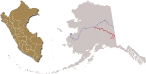 Alaska Mapwith Highlighted Borderand Routes PNG Image