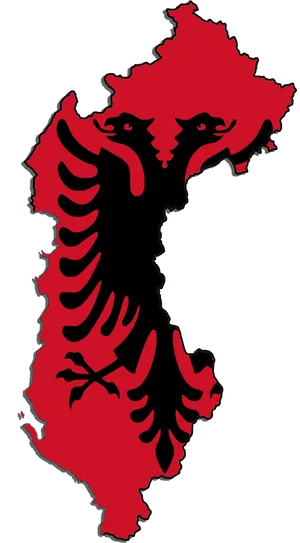 Albania Mapwith Flag Eagle PNG Image