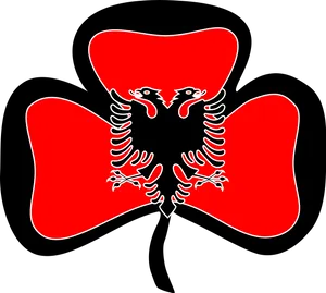 Albanian Flag Clovers Graphic PNG Image