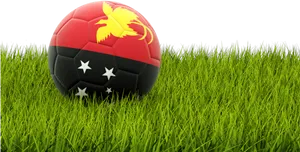 Albanian Flag Footballon Grass PNG Image