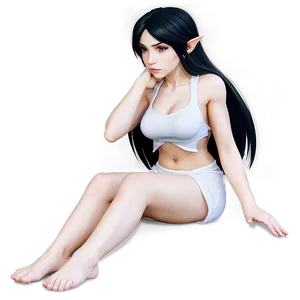 Albedo Sitting Pose Png 16 PNG Image